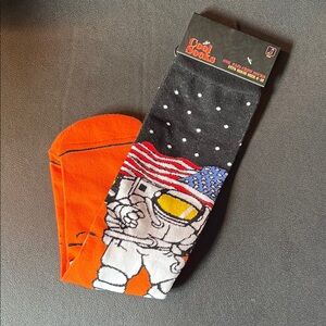Nasa Space Explorer Socks - Black and Orange